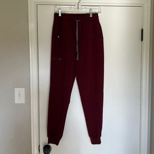 FIGS Burgundy High Waisted Joggers Size S